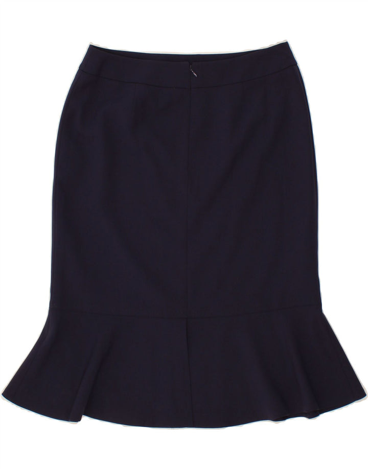 VINTAGE Womens Trumpet Skirt US 8 Medium W30  Navy Blue Polyester Vintage Vintage and Second-Hand Vintage from Messina Hembry 