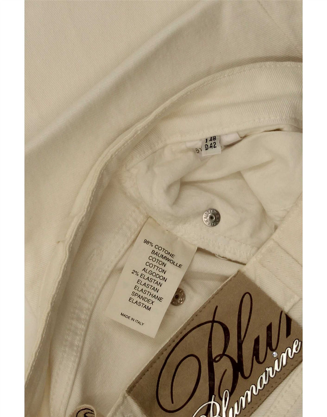 Blumarine Womens Slim Bootcut Jeans W30 L35 White Cotton