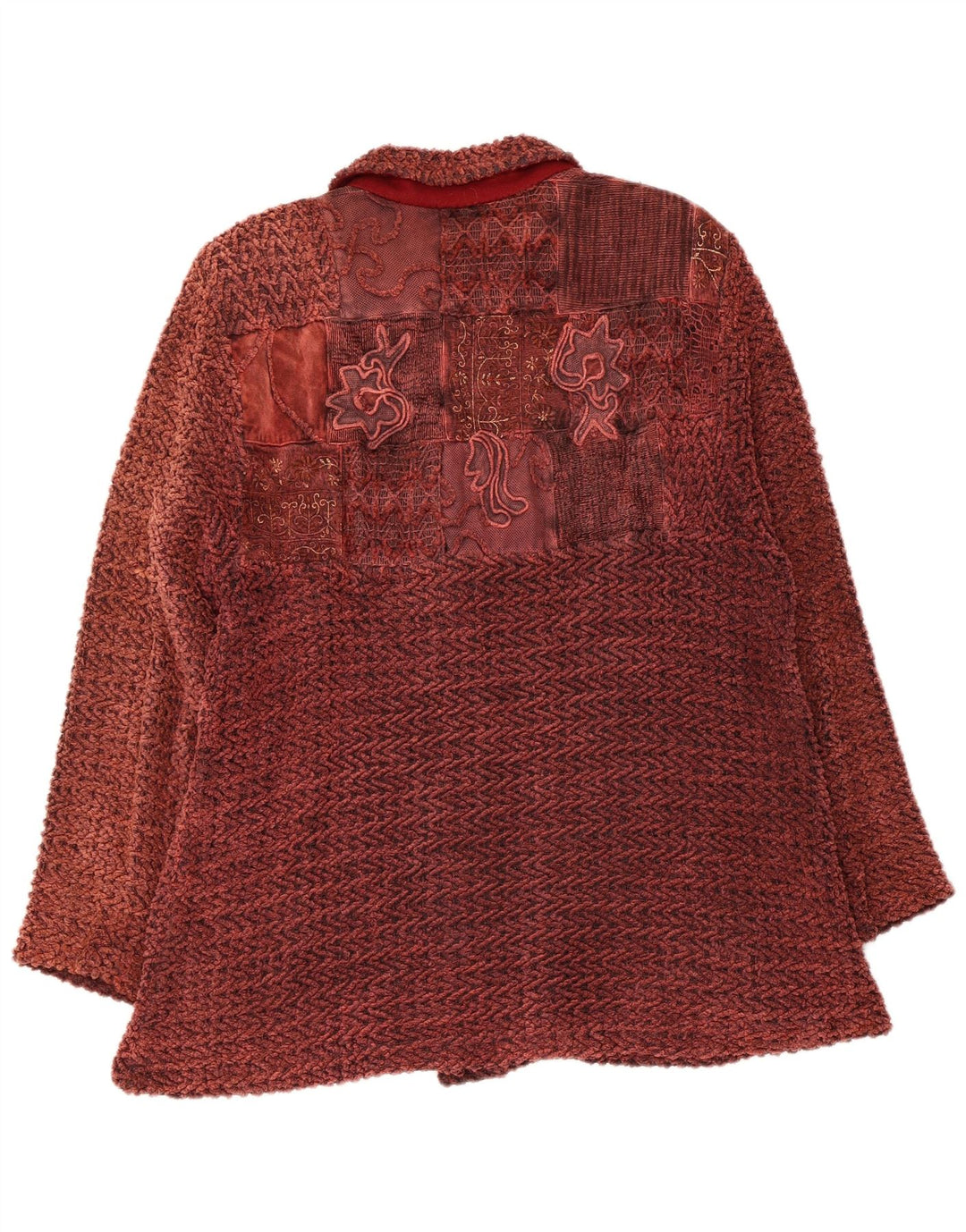 Vintage Womens Bomber Jacket UK 14 Medium Maroon Floral