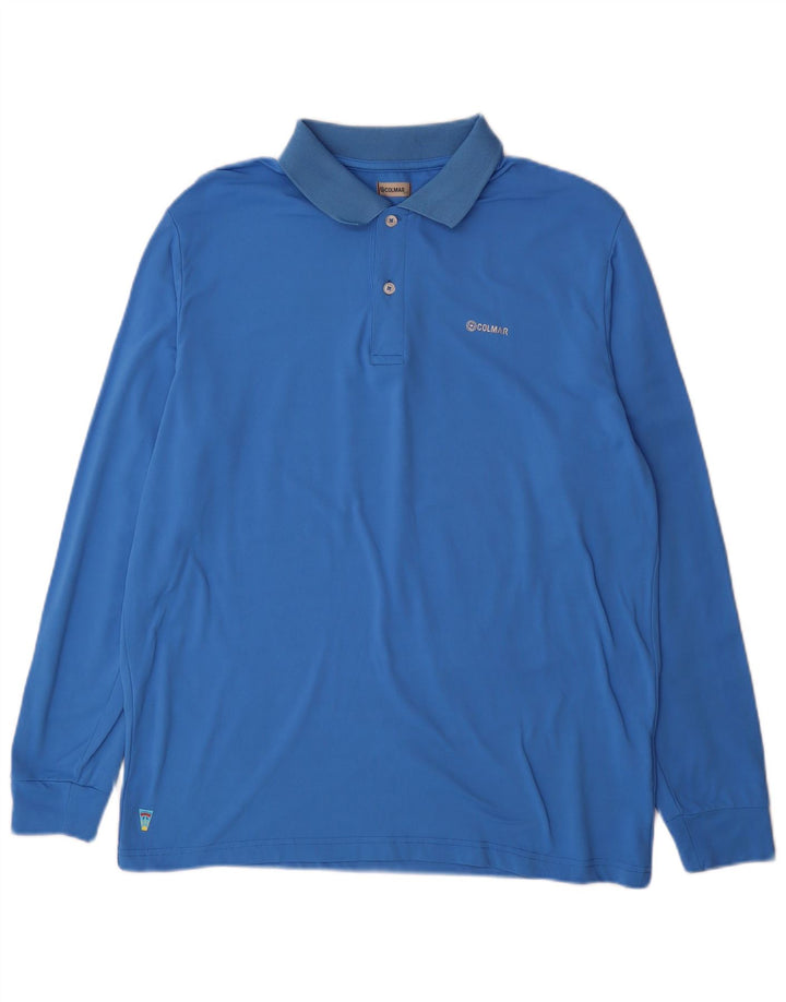COLMAR Mens Golf Long Sleeve Polo Shirt XL Blue Polyester