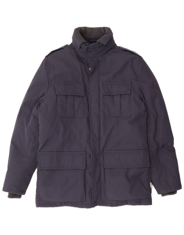 Dack's Mens Military Padded Jacket UK 36 Small Navy Blue Nylon