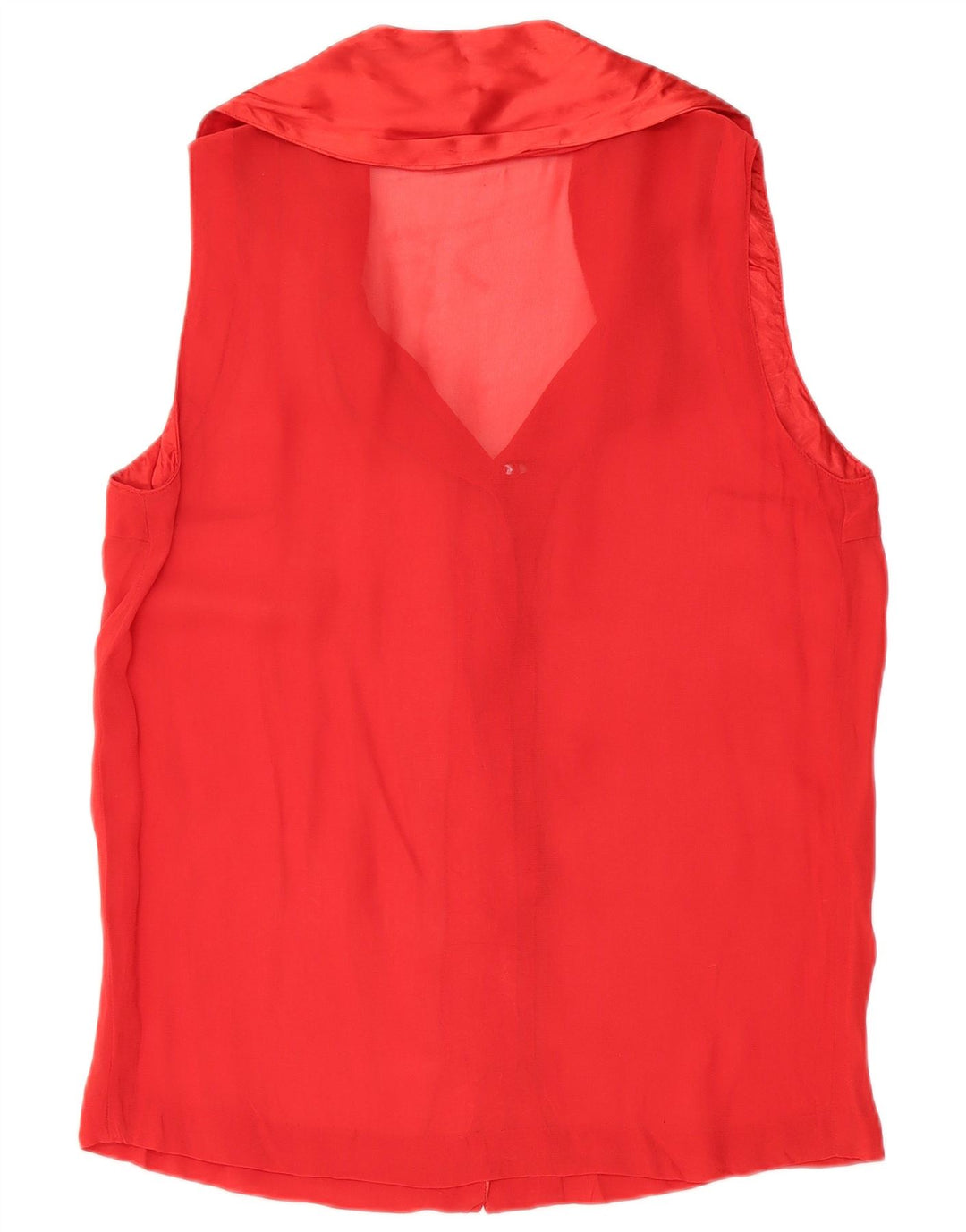 VINTAGE Womens Sleeveless Shirt Blouse UK 16 Large Red