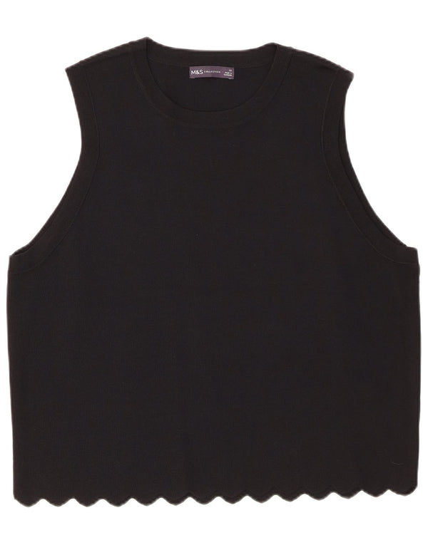 Marks & Spencer Womens Vest Top UK 22 3XL Black Viscose