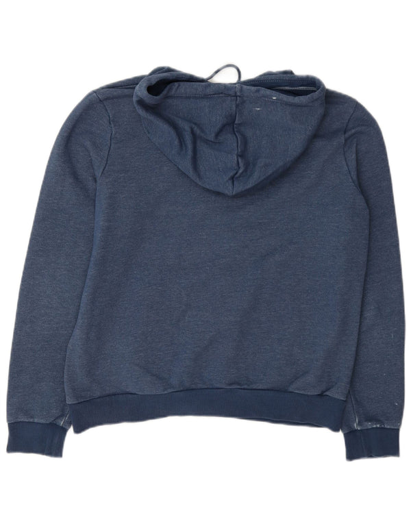 Puma Womens Hoodie Jumper UK 14 Medium Navy Blue Cotton