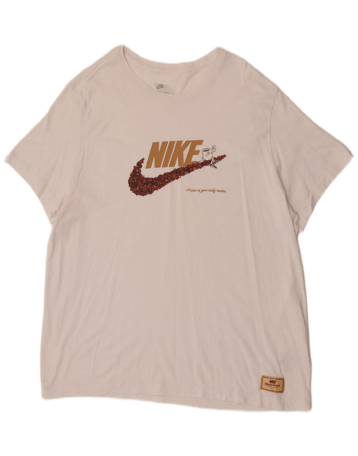 Nike Mens Graphic T-Shirt Top 2XL White Cotton