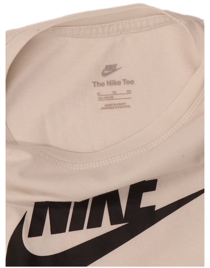 NIKE Girls Graphic T-Shirt Top 13-14 Years XL White