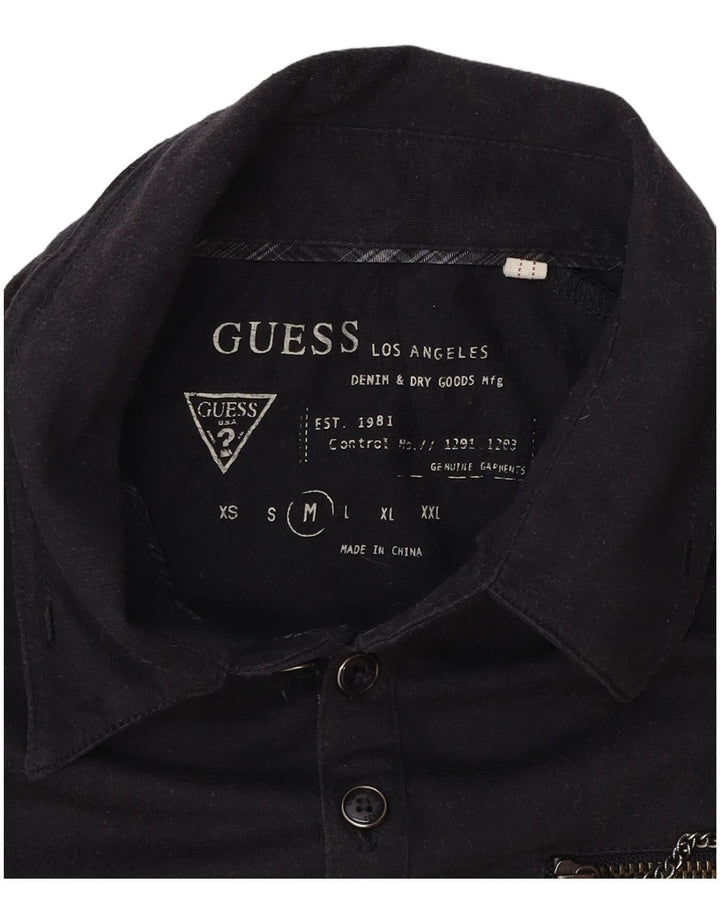 Guess Mens Military Polo Shirt Medium Grey
