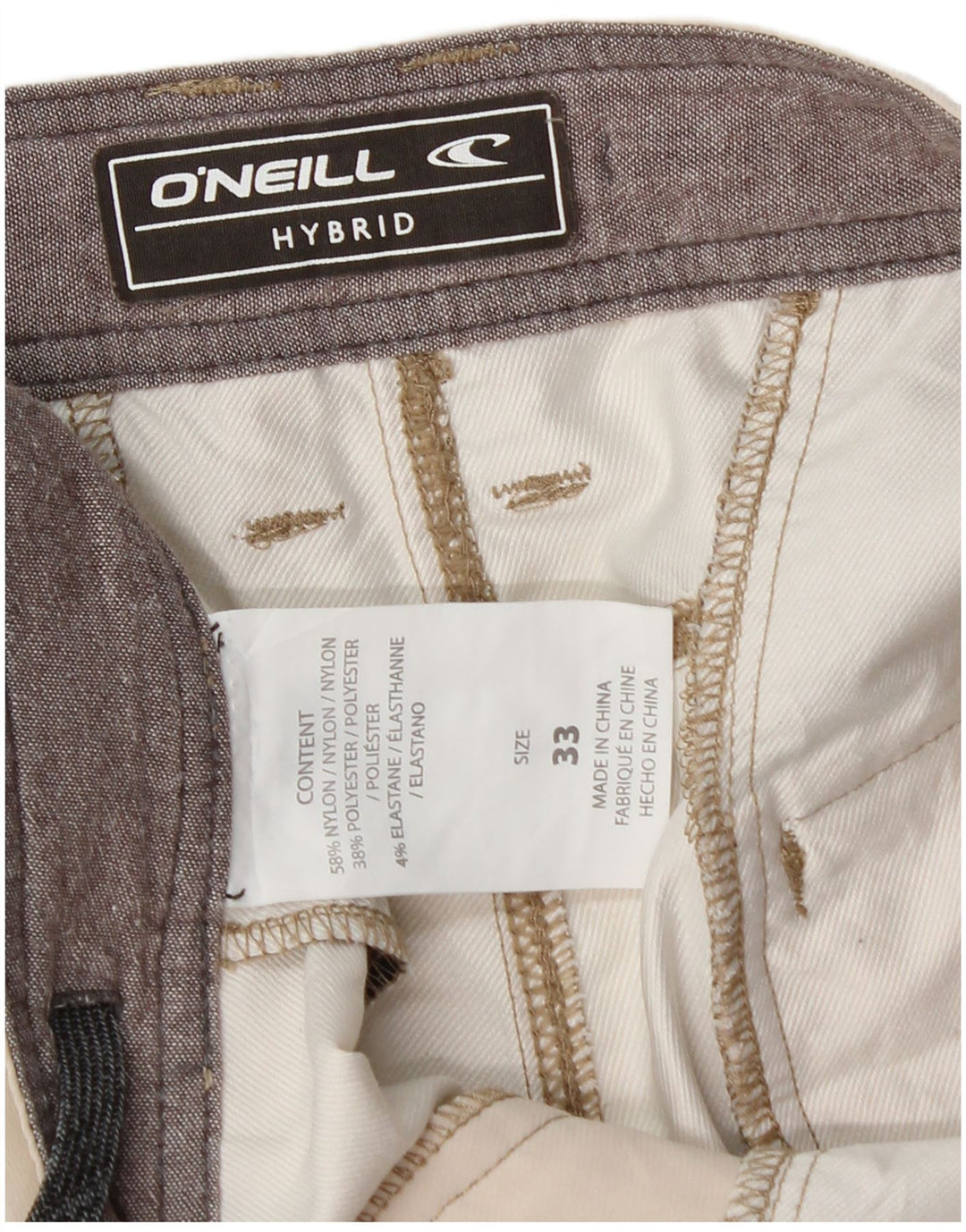 O'Neill Mens Chino Shorts W33 Medium Off White Nylon