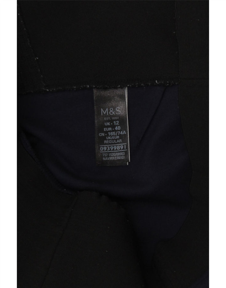 Marks & Spencer Womens Regular Fit Leggings UK 12 Medium Navy Blue Viscose