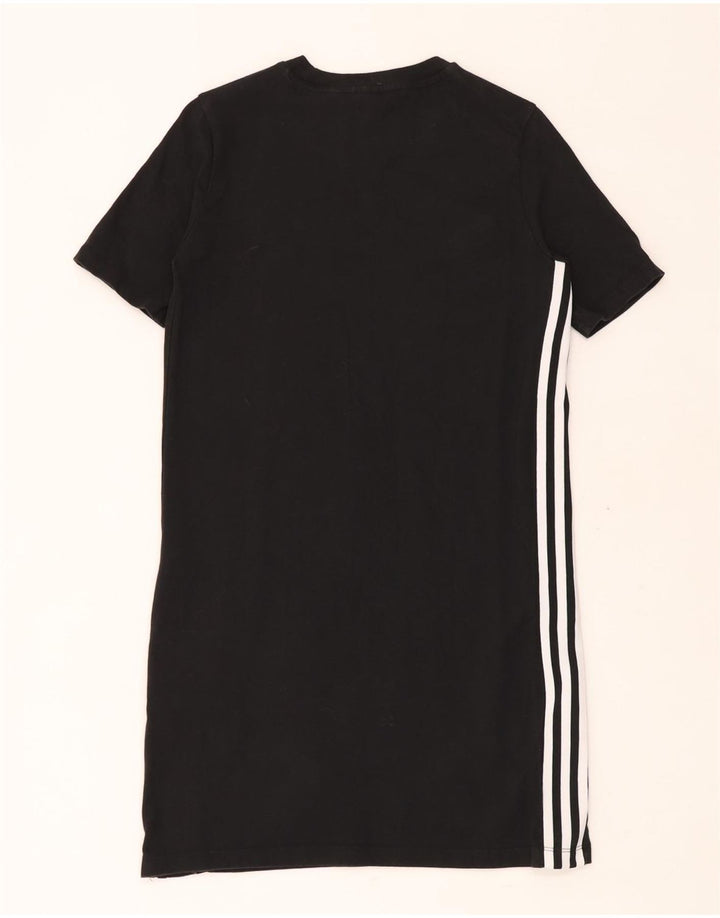 ADIDAS Womens T-Shirt Dress UK 6 XS Black Cotton