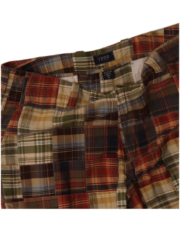 IZOD Mens Chino Shorts W38 XL Multicoloured Patchwork Cotton