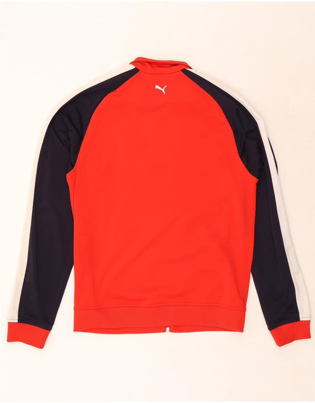 Puma Boys Tracksuit Top Jacket 15-16 Years Red Colourblock Polyester