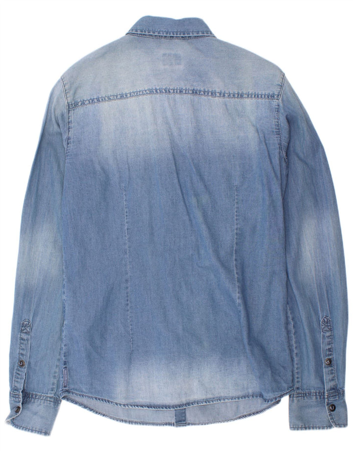 Armani Junior Boys Denim Shirt 13-14 Years Blue Cotton