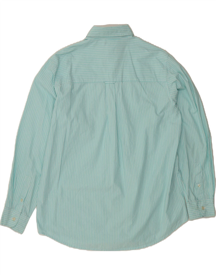 CHAPS Mens Shirt Large Turquoise Pinstripe Cotton Vintage Chaps and Second-Hand Chaps from Messina Hembry 