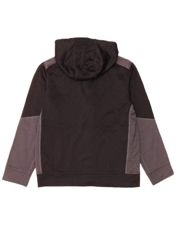 RUSSELL ATHLETIC Boys Zip Hoodie Sweater 15-16 Years 2XL Black Colourblock