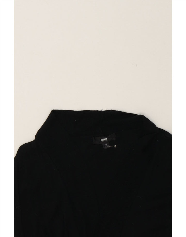 MOSSIMO Womens Open Cardigan Sweater UK 14 Large Black Nylon Vintage Mossimo and Second-Hand Mossimo from Messina Hembry 
