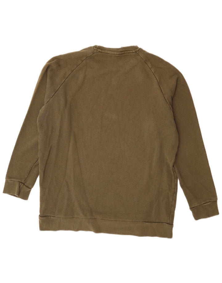 Adidas Mens Sweatshirt Jumper Large Khaki Cotton