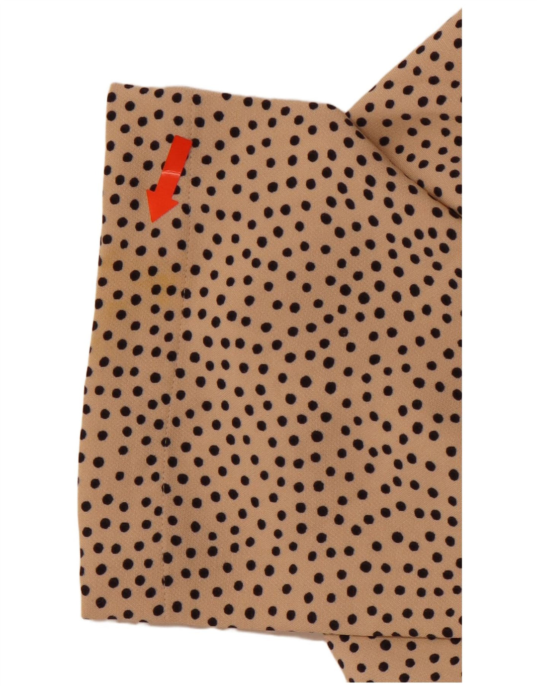 ZARA Womens Long Sleeve Blouse Top UK 10 Small Beige Spotted Polyester