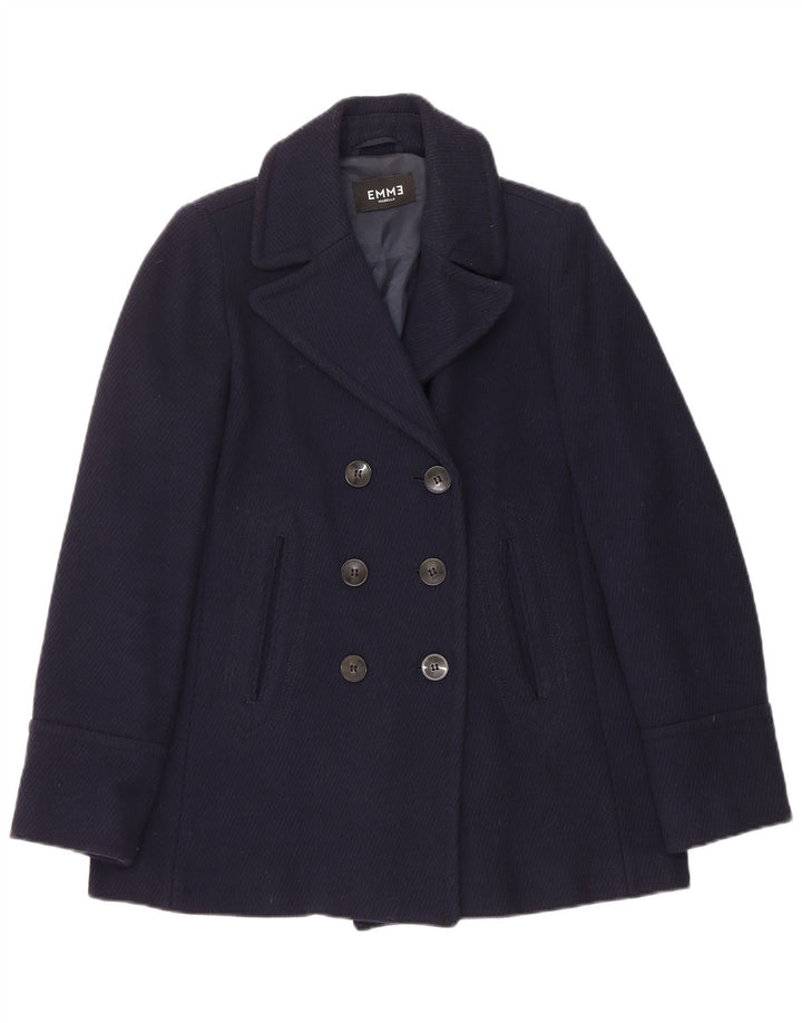 Marella Womens EMME Pea Coat UK 12 Medium Navy Blue