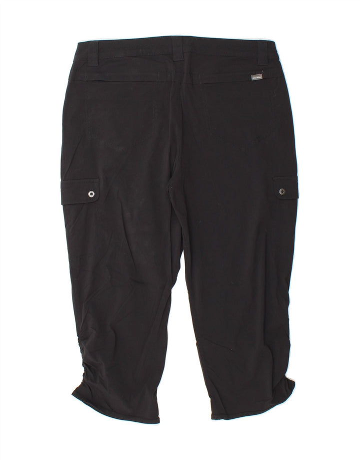 EDDIE BAUER Womens Cargo Capri Trousers US 8 Medium W34 L21 Black Nylon Vintage Eddie Bauer and Second-Hand Eddie Bauer from Messina Hembry 