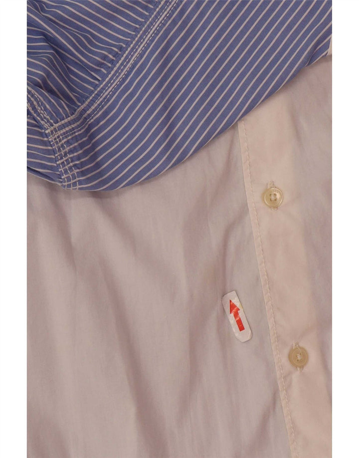French Connection Mens Shirt Medium White Colourblock Cotton