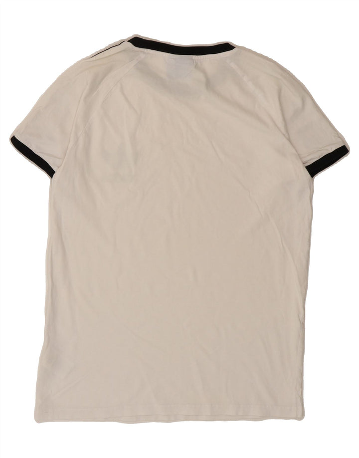 ADIDAS Mens Graphic T-Shirt Top Medium White Cotton Vintage Adidas and Second-Hand Adidas from Messina Hembry 