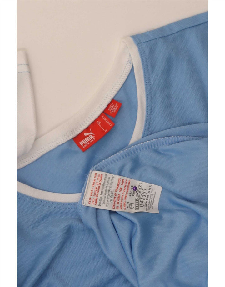 Puma Mens T-Shirt Top Medium Blue Colourblock Polyester
