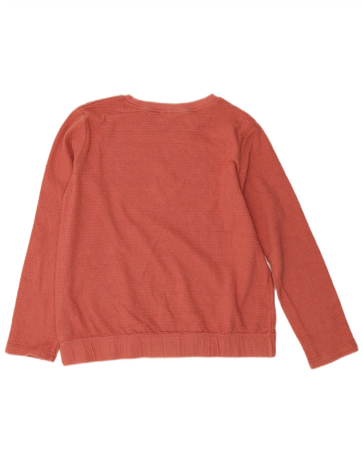 Massimo Dutti Womens Sweatshirt Jumper UK 14 Medium Orange Cotton