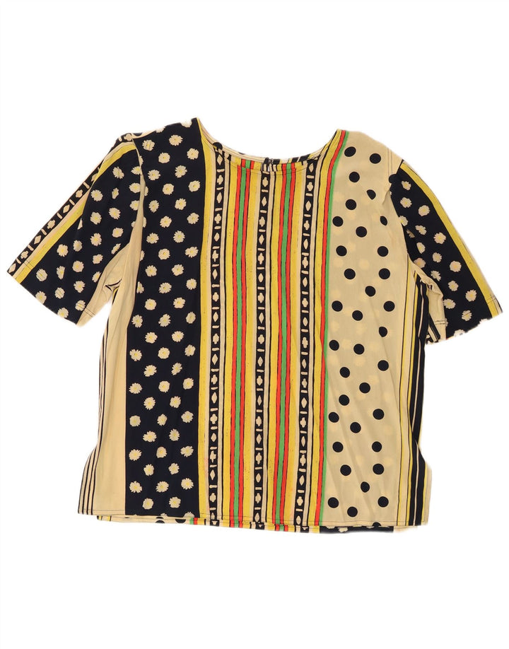 Vintage Womens Blouse Top UK 16 Large Multicoloured Geometric