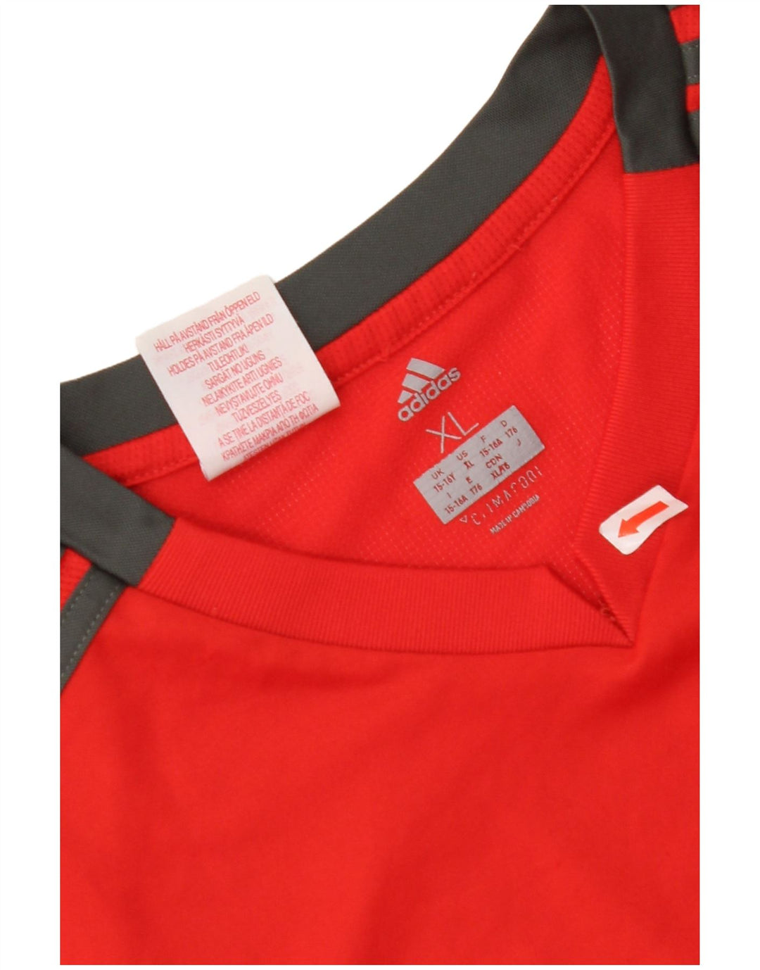 ADIDAS Boys Climacool T-Shirt Top 15-16 Years XL Red Polyester