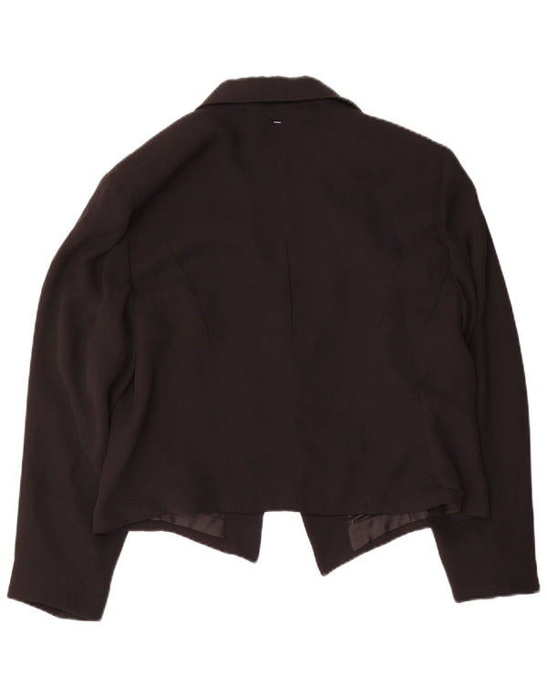 Dorette Womens Crop 1 Button Blazer Jacket IT 42 Medium Black Floral