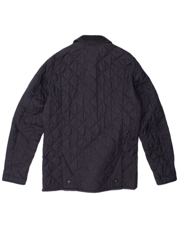 Barbour Mens Quilted Jacket UK 38 Medium Navy Blue Polyamide