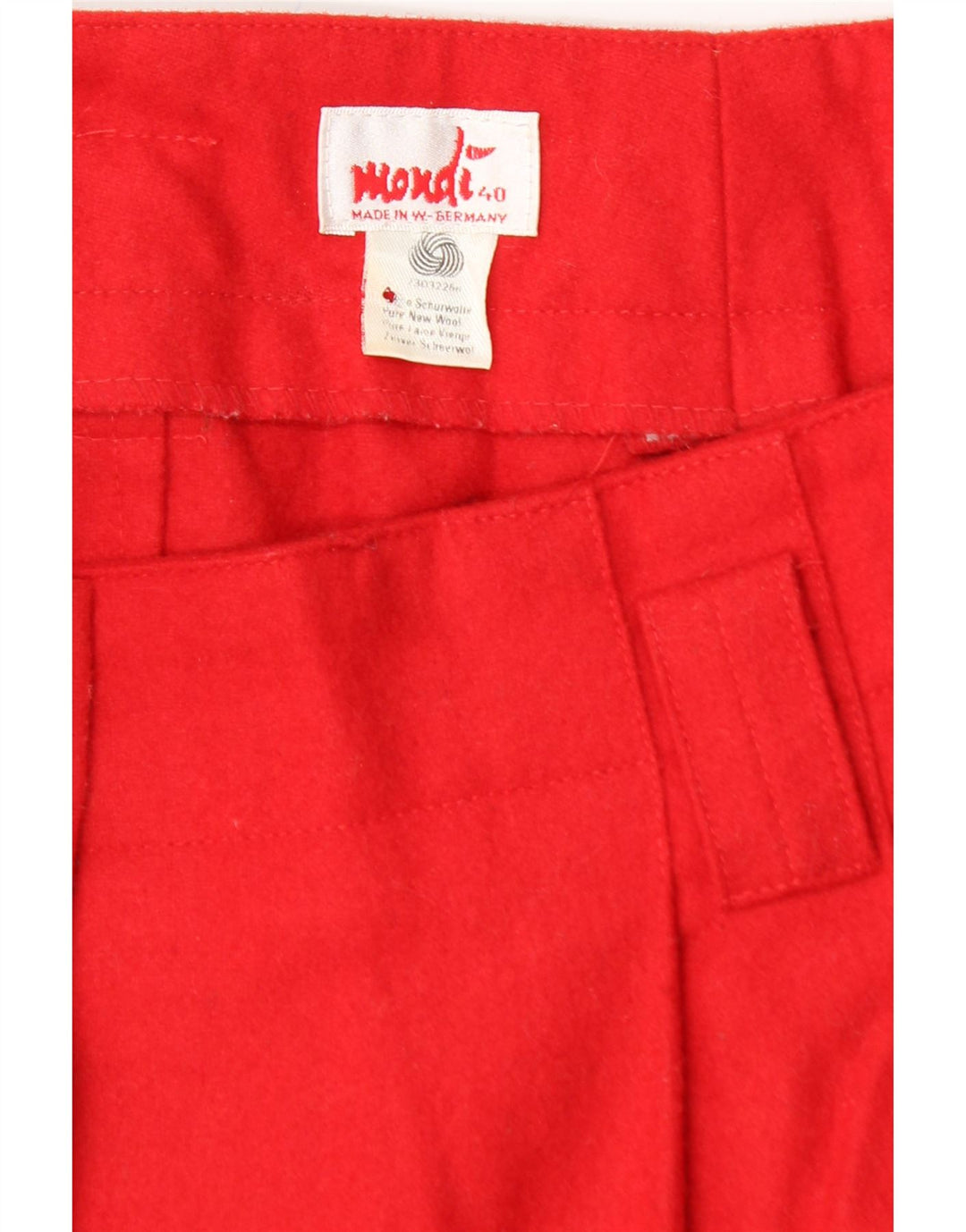 MONDI Womens High Waist Loose Fit Casual Trousers EU 40 Medium W28 L30 Red