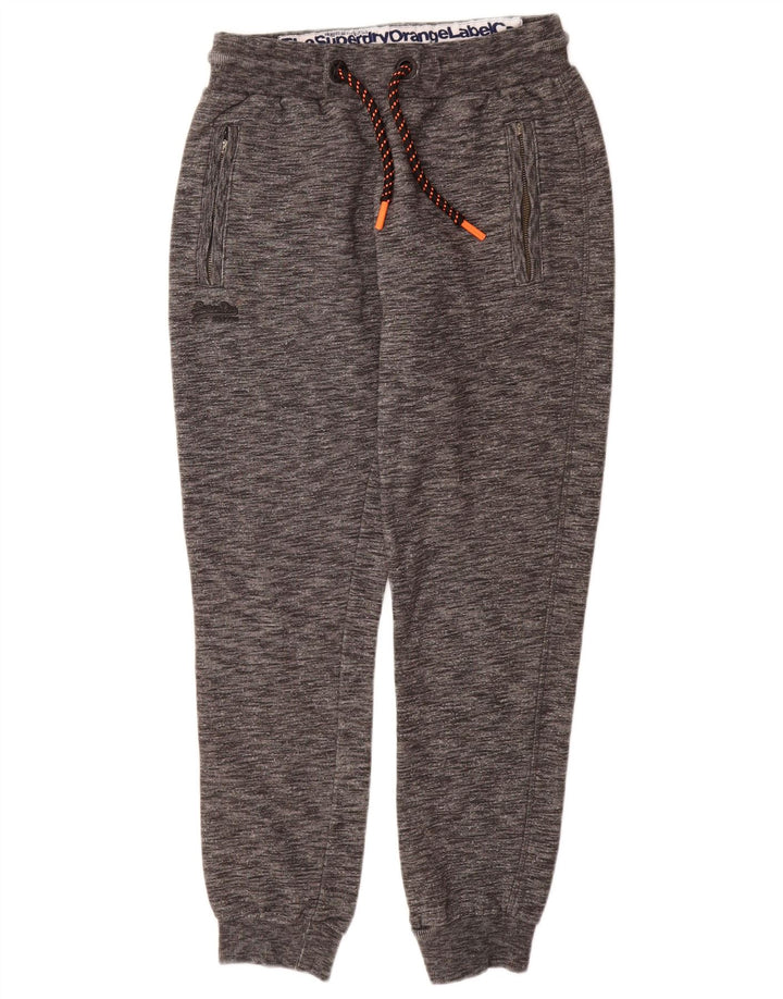 SUPERDRY Mens Slim Fit Tracksuit Trousers Joggers Small  Grey Flecked