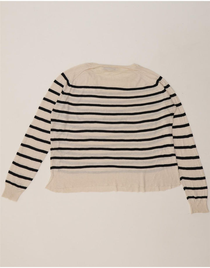 ZARA Womens Oversized Boat Neck Jumper Sweater UK 14 Medium Off White Vintage Zara and Second-Hand Zara from Messina Hembry 