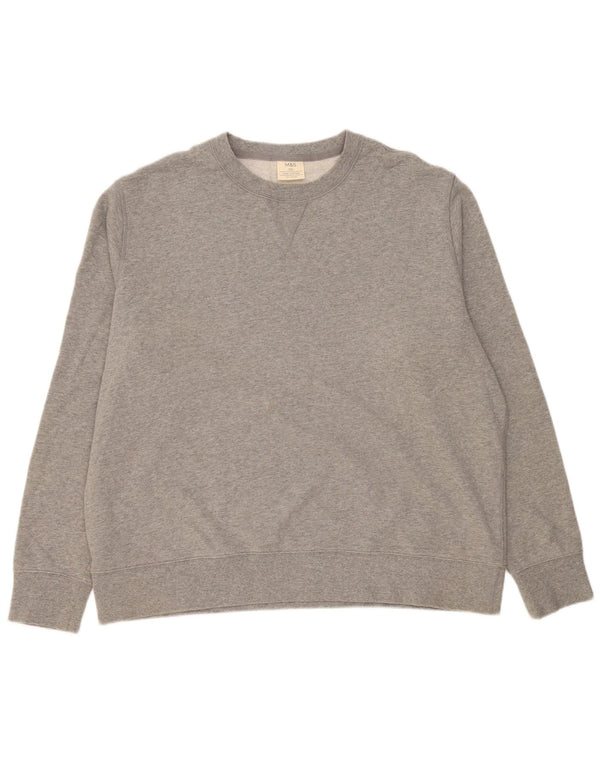 Marks & Spencer Mens Sweatshirt Jumper 3XL Grey Cotton