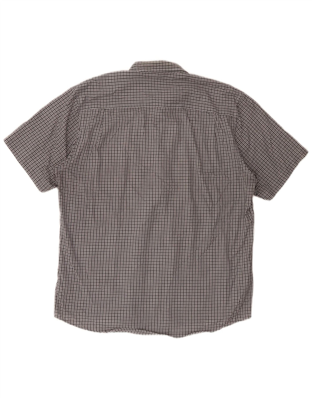 PIERRE CARDIN Mens Regular Fit Short Sleeve Shirt 2XL Grey Check Polyester