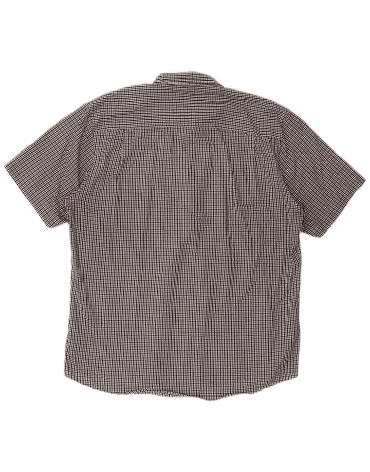 PIERRE CARDIN Mens Regular Fit Short Sleeve Shirt 2XL Grey Check Polyester