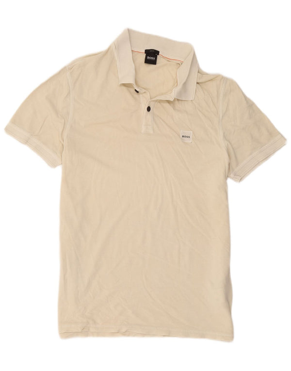 Hugo Boss Mens Slim Fit Polo Shirt XL Beige Cotton