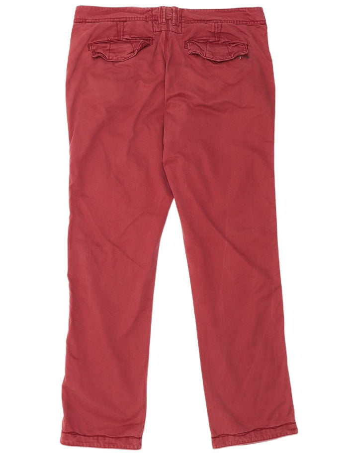 FAT FACE Mens Straight Chino Trousers W38 L33 Red Cotton