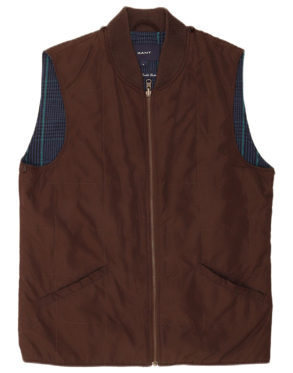 Gant Mens Gilet UK 36 Small Brown Polyester