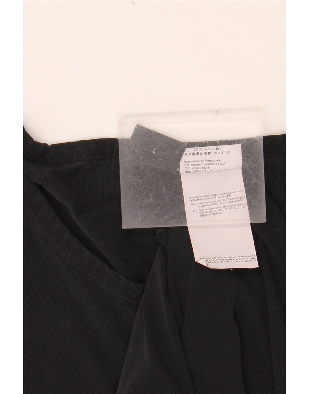 HUGO BOSS Mens T-Shirt Top Large Black Cotton