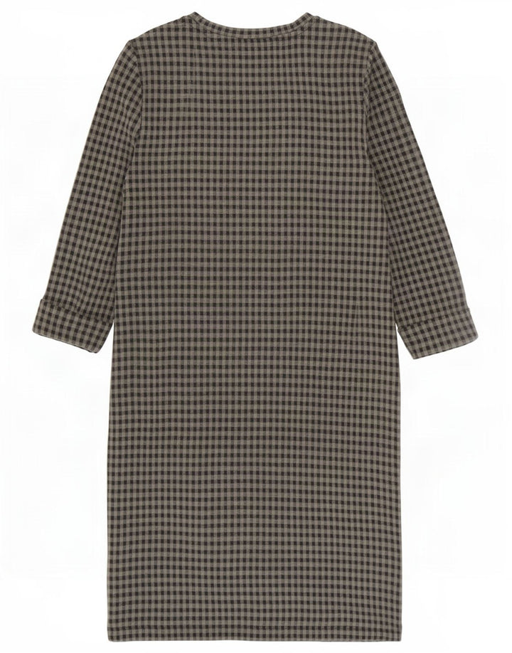 Marks & Spencer Womens 3/4 Sleeve Shift Dress UK 8 Small Black Gingham
