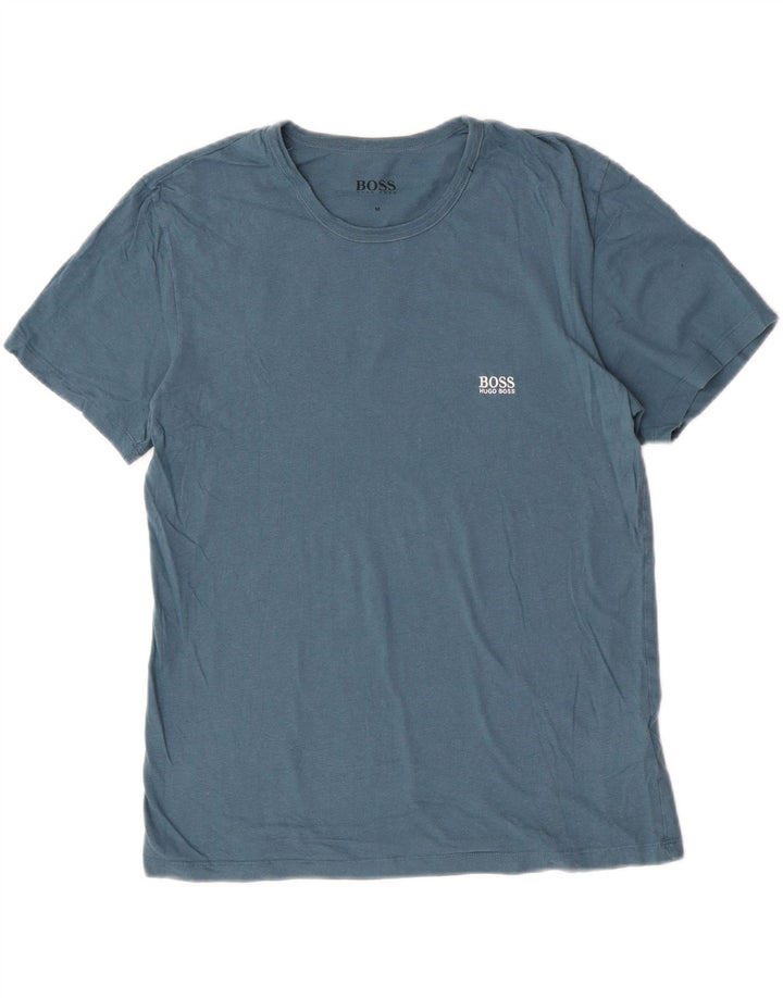 Hugo Boss Mens T-Shirt Top Medium Blue Cotton