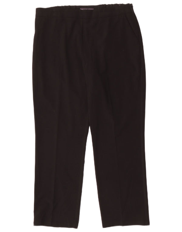 Marks & Spencer Womens Slim Suit Trousers UK 16 Large W34 L28 Black
