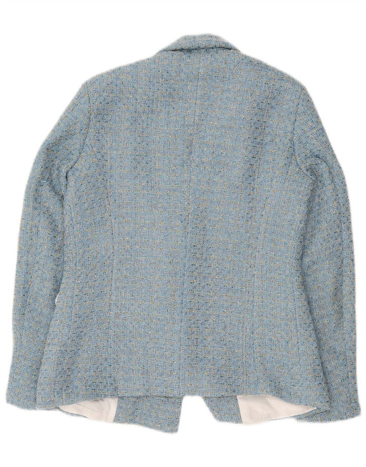 Vintage Womens Double Breasted Blazer Jacket UK 10 Small Blue Flecked