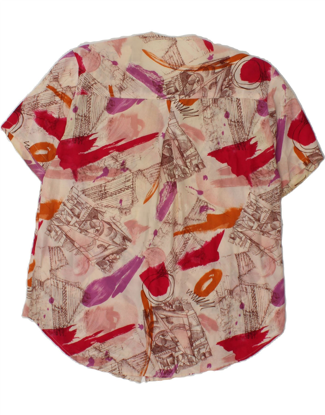 VINTAGE Womens Abstract Pattern Shirt Blouse UK 16 Large Multicoloured Vintage Vintage and Second-Hand Vintage from Messina Hembry 