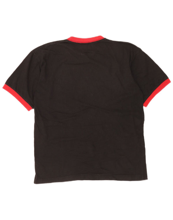Fila Mens T-Shirt Top Small Black Colourblock Cotton