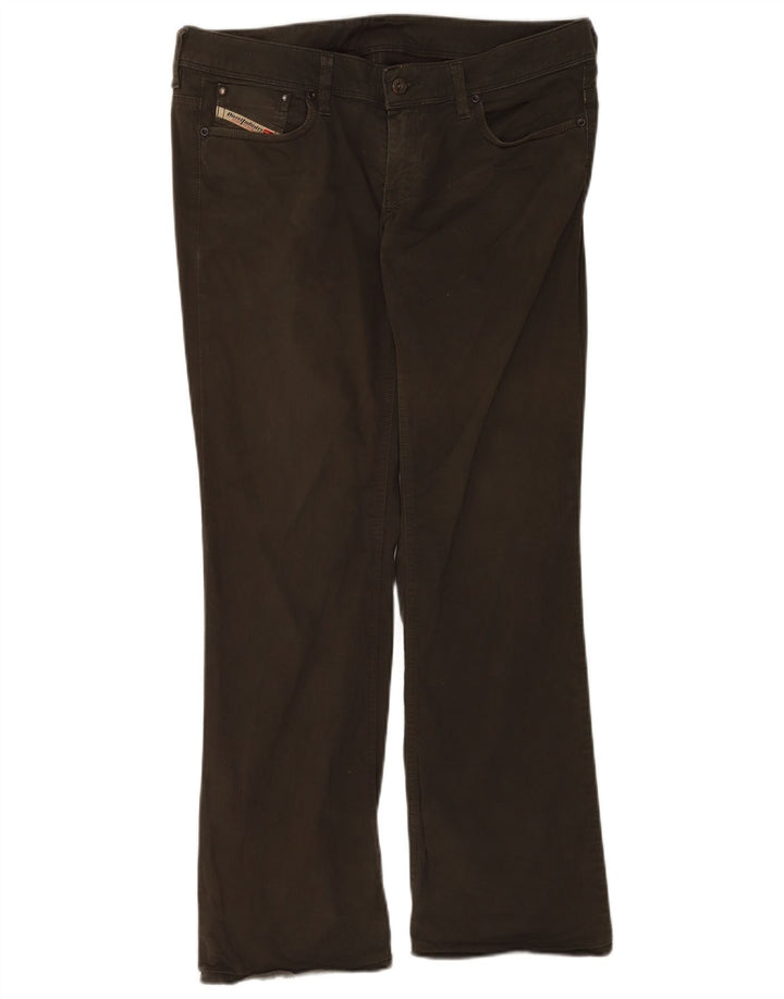 Diesel Womens Bootcut Jeans W33 L30 Khaki Cotton