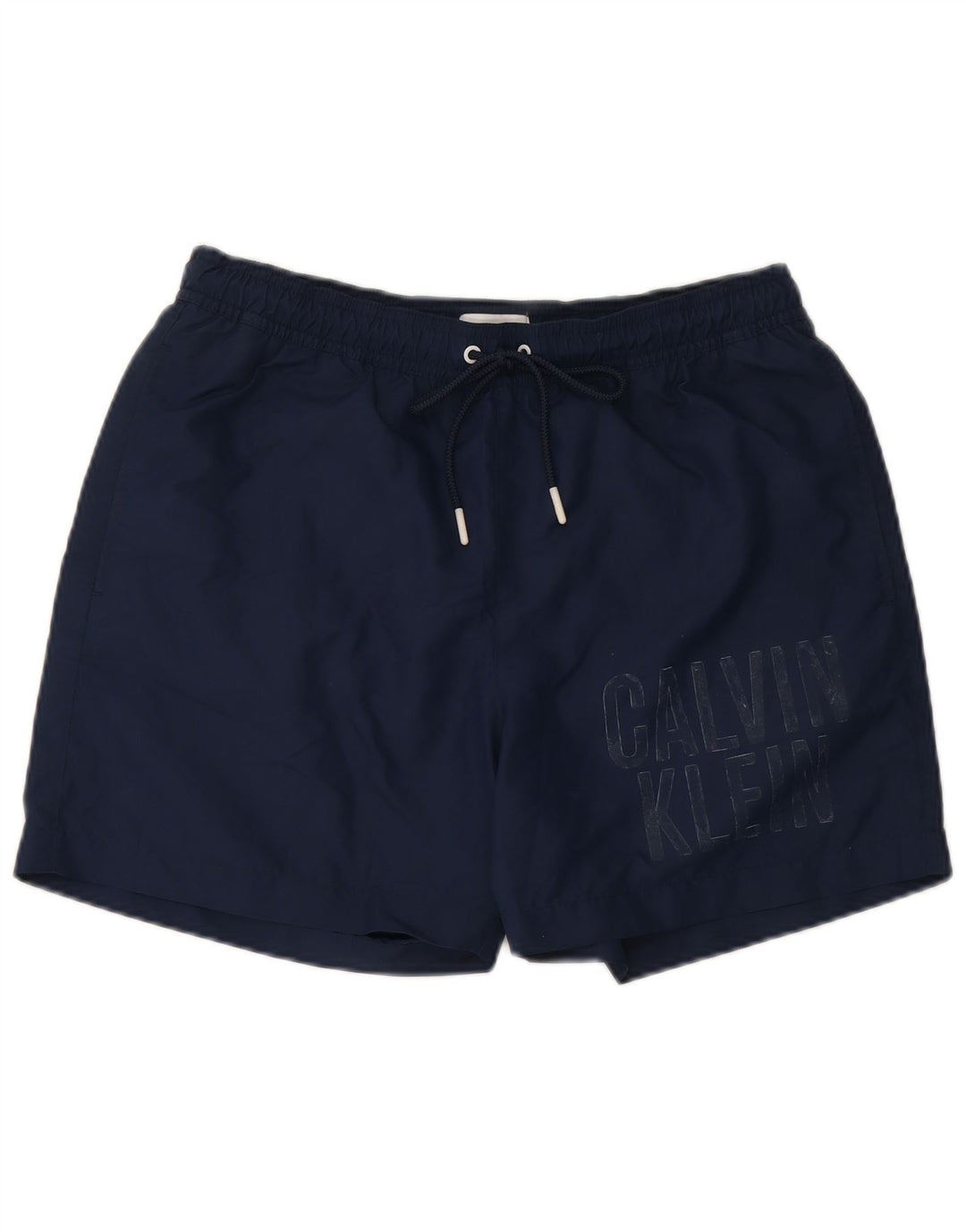 Calvin Klein Mens Graphic Swimming Shorts Medium  Navy Blue Polyester